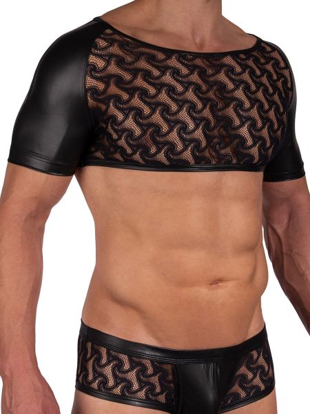 MANSTORE M2390: Cropped Shirt, schwarz