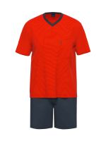 Ammann Nightwear: Pyjama kurz, rot/dunkelblau