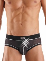 Eros Veneziani Adriano: Transparent-Brief, schwarz/weiß