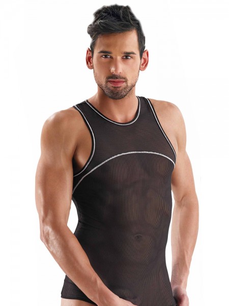 Eros Veneziani Adriano: Tanktop, schwarz/weiß